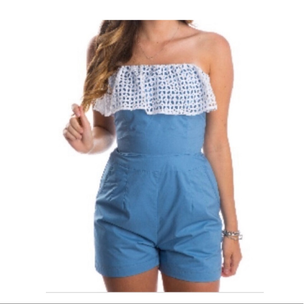 NWT Lauren James Teagan Eyelet Romper Medium